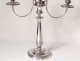 Pair candelabra 3 lights candlesticks solid silver County Nice swans eighteenth