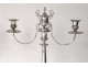 Pair candelabra 3 lights candlesticks solid silver County Nice swans eighteenth