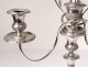 Pair candelabra 3 lights candlesticks solid silver County Nice swans eighteenth