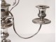 Pair candelabra 3 lights candlesticks solid silver County Nice swans eighteenth