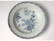 Hollow plate porcelain plate Company India white-blue flowers Kangxi 18th