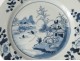 Hollow plate porcelain plate Company India white-blue flowers Kangxi 18th