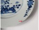 Hollow plate porcelain plate Company India white-blue flowers Kangxi 18th