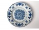 Dutch Delft Delftware flat plate white-blue flowers eighteenth century