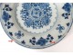 Dutch Delft Delftware flat plate white-blue flowers eighteenth century