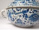 Dutch earthenware soup tureen Delft white-blue birds flowers eighteenth century