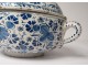 Dutch earthenware soup tureen Delft white-blue birds flowers eighteenth century