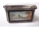 Sterling silver fly box miniature scene gallant Boucher landscapes 18th