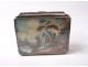 Sterling silver fly box miniature scene gallant Boucher landscapes 18th