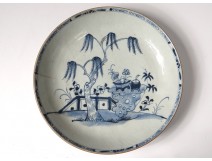 Hollow plate porcelain plate Company India white-blue garden Kangxi 18th