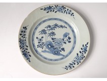 Hollow plate porcelain plate Company India white-blue garden Kangxi 18th