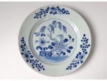 Hollow plate porcelain plate Company India white-blue garden Kangxi 18th