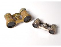 2 binoculars of mother-of-pearl gold brass nineteenth century