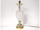 Lamp base Empire crystal vase cut diamond points gilded bronze twentieth