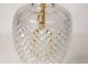 Lamp base Empire crystal vase cut diamond points gilded bronze twentieth