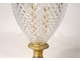 Lamp base Empire crystal vase cut diamond points gilded bronze twentieth