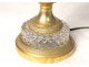 Lamp base Empire crystal vase cut diamond points gilded bronze twentieth