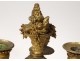 Pair candelabra 3feux Louis XVI bronze Gouthière griffons cariatides 19th