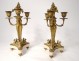 Pair candelabra 3feux Louis XVI bronze Gouthière griffons cariatides 19th