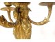 Pair candelabra 3feux Louis XVI bronze Gouthière griffons cariatides 19th