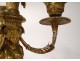 Pair candelabra 3feux Louis XVI bronze Gouthière griffons cariatides 19th