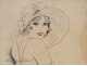 Woman drawing elegant Paris Marco Vetel twentieth