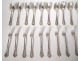 12 cutlery solid silver Louis XV Minerve Henin &amp; Cie monogram 2020gr 19th