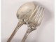 12 cutlery solid silver Louis XV Minerve Henin &amp; Cie monogram 2020gr 19th