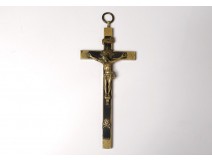 Large cross pendant rosary community Christ crucifix metal nineteenth