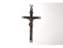 Large cross pendant rosary community Christ crucifix metal nineteenth