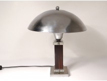 Desk lamp Art Deco mushroom rosewood chrome glass twentieth century