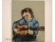 Child and pastel drawing guitar twentieth