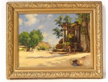 HSP landscape Etienne Martin fountain Digne-les-Bains Provence XIXth century