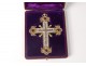 Prelatice pectoral cross bishop silver vermeil Minerva goldsmith Le Roux 19th