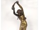 Henry Plé bronze sculpture Fortuna wife horn abundance wheel wings nineteenth