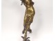 Henry Plé bronze sculpture Fortuna wife horn abundance wheel wings nineteenth