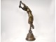 Henry Plé bronze sculpture Fortuna wife horn abundance wheel wings nineteenth