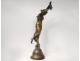 Henry Plé bronze sculpture Fortuna wife horn abundance wheel wings nineteenth