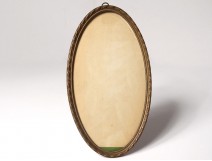 Bronze oval picture frame ribbons Louis XVI late nineteenth century