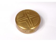 Hosts Custody Gold Metal Box Cross Chrism Church 20th Century