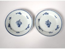 Pair porcelain China China Company India landscape pagoda Kangxi eighteenth