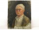 Oil on panel painting Portrait Louis Panel 20th