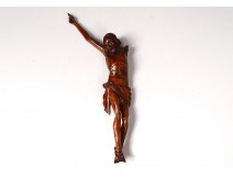 Sculpture Christ crucifix carved wood eighteenth century