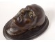 Small death mask Emperor Napoleon I bronze marble Antommarchi nineteenth