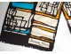 Rectangular silk scarf Jacques Heim Paris Geometric vintage twentieth century