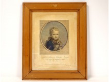 Engraving portrait Prince Imperial Napoleon II Lignon in Paris XIXth century