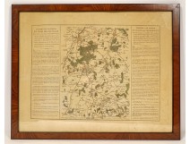 Map engraving Waterloo Battle Belle-Alliance Napoleon Nineteenth