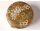 Satsuma porcelain tripod round box Japan decor Thousand Flowers Meiji nineteenth