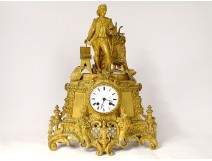 Restoration clock gilded bronze artist painter workshop table nineteenth