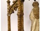 Carved wood carved gilded processional staff dais Marie-Madeleine eighteenth